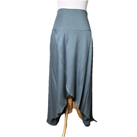 O'Neill Women Small High Low Maxi Summer Skirt High Waist Blue‎ Viscose - Picture 1 of 14